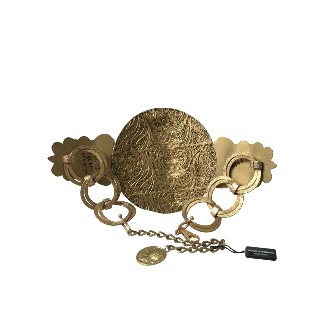 Dolce & Gabbana Gold Tone Brass Oversized Round Coin MONETE Belt