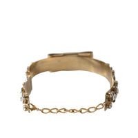 Dolce & Gabbana Gold Tone Brass Crystal Embellished Belt