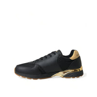 Dolce & Gabbana Black Leather Low Top  Sneakers Shoes