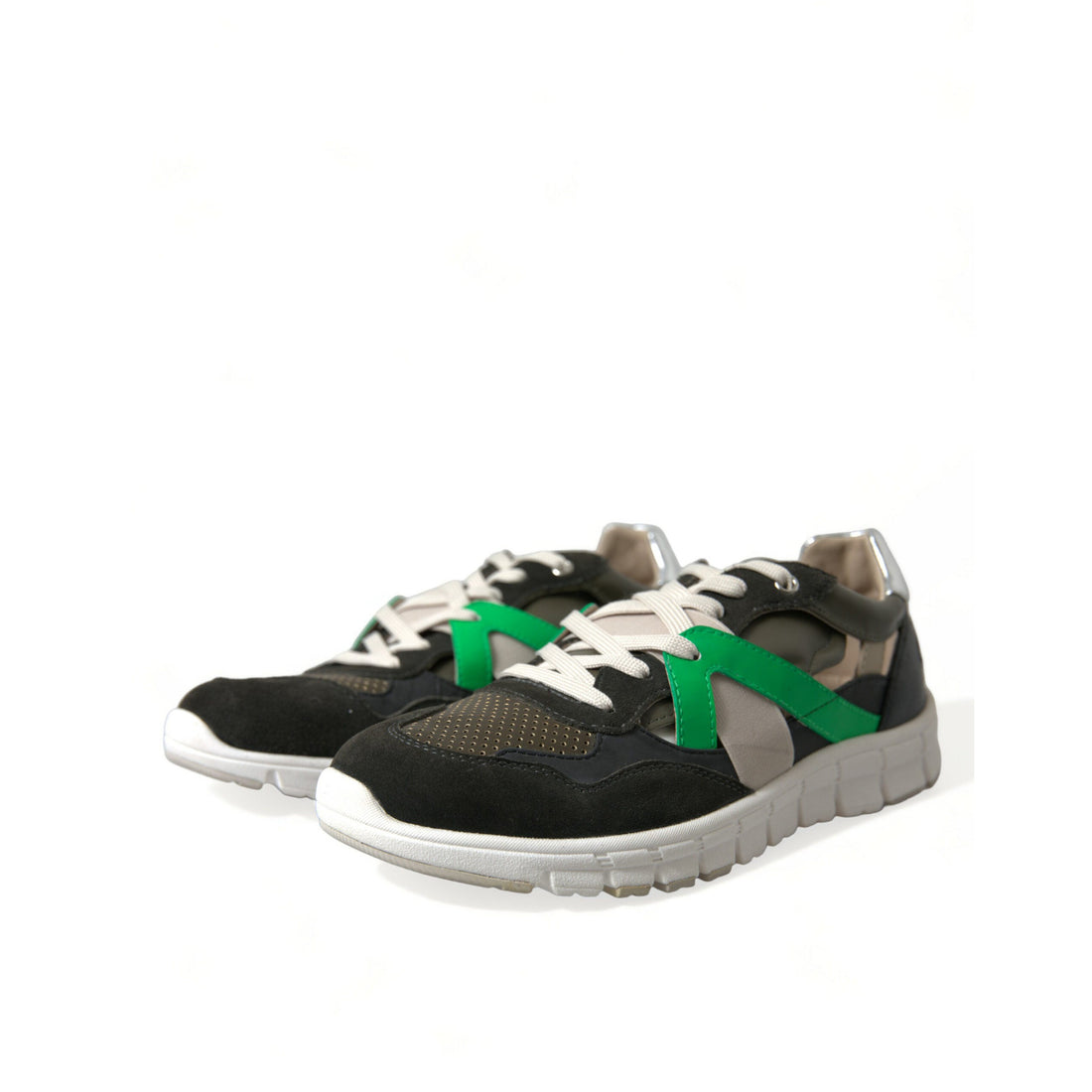 Dolce & Gabbana Multicolor Leather Suede Low Top Sneakers Shoes