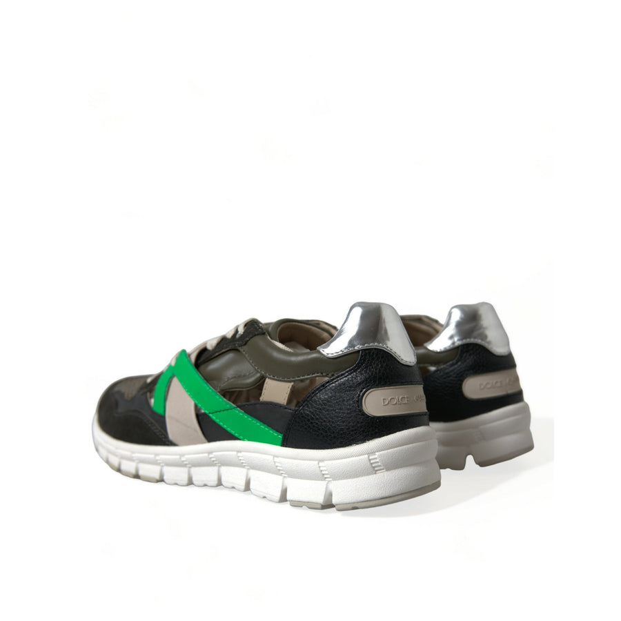 Dolce & Gabbana Multicolor Leather Suede Low Top Sneakers Shoes