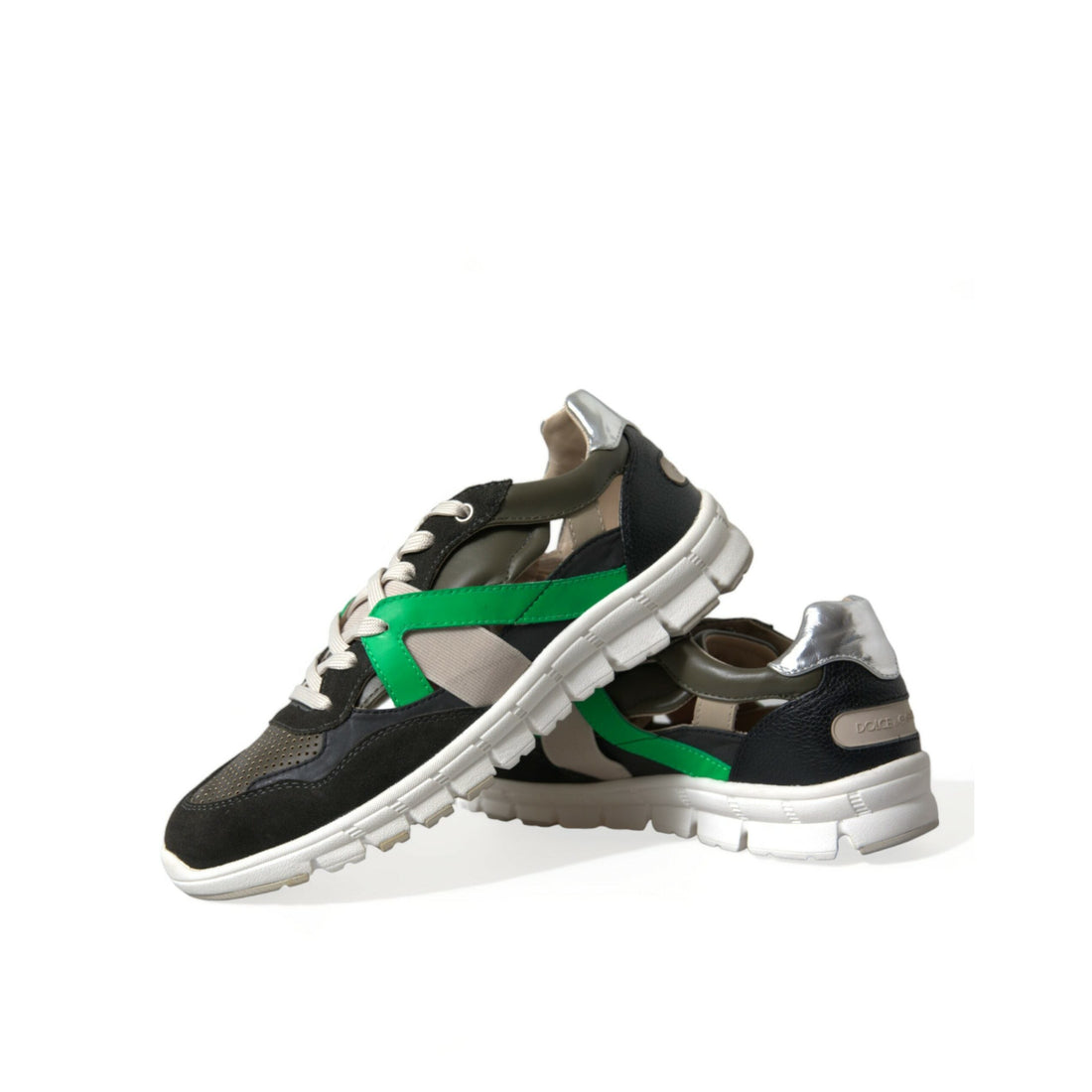 Dolce & Gabbana Multicolor Leather Suede Low Top Sneakers Shoes