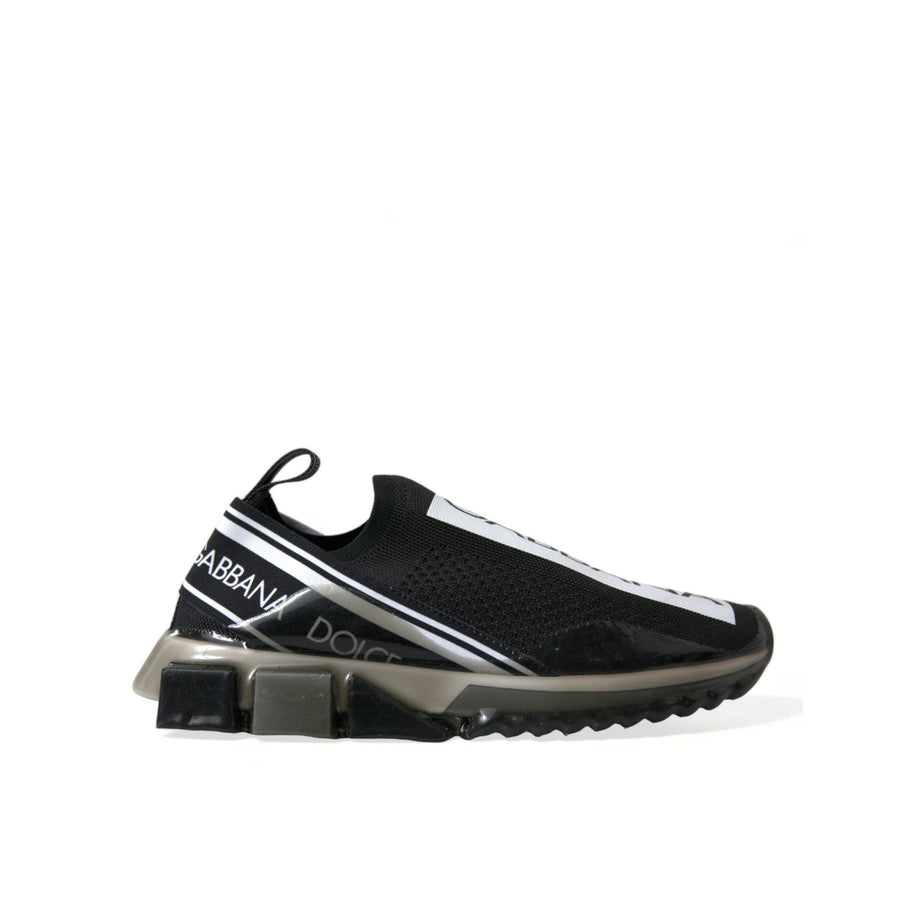 Dolce & Gabbana Black White Slip On Sneakers Sorrento Shoes