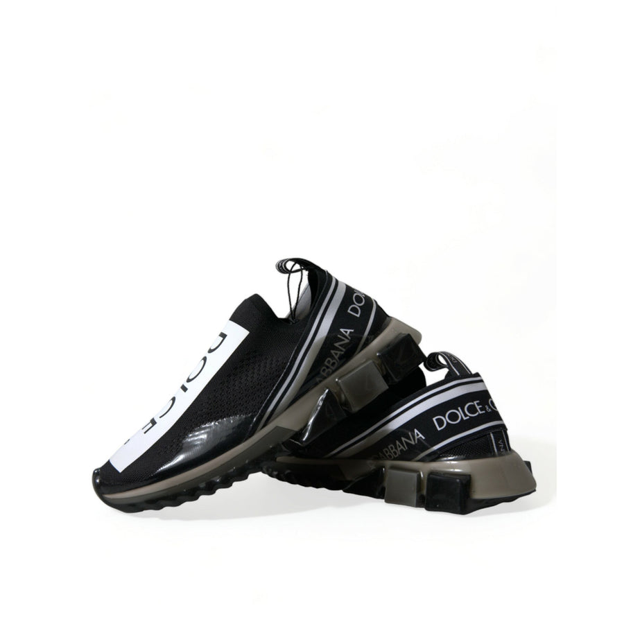 Dolce & Gabbana Black White Slip On Sneakers Sorrento Shoes