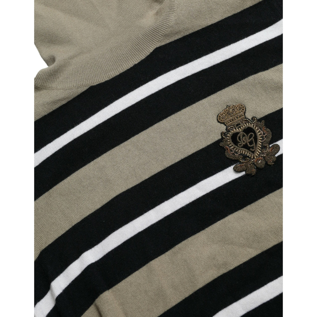 Dolce & Gabbana Multicolor Stripe Wool Logo Pullover Sweater