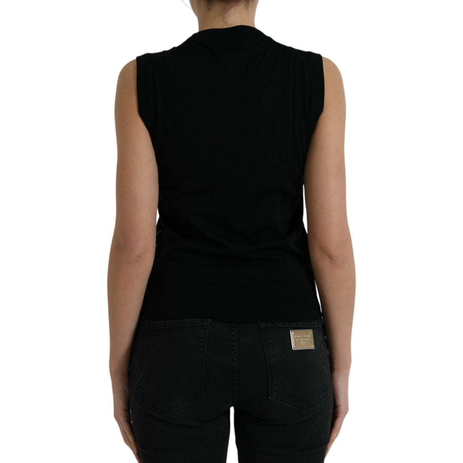 Dolce & Gabbana Black Jungle Crew Neck Sleeveless Tank Top