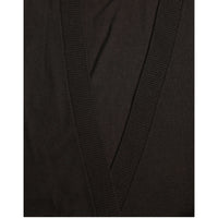 Dolce & Gabbana Black Wool V-neck Crossed Cardigan Sweater