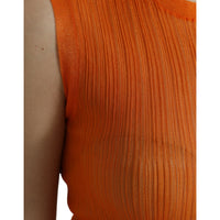 Dolce & Gabbana Orange See Through Crew Neck Blouse Tank Top