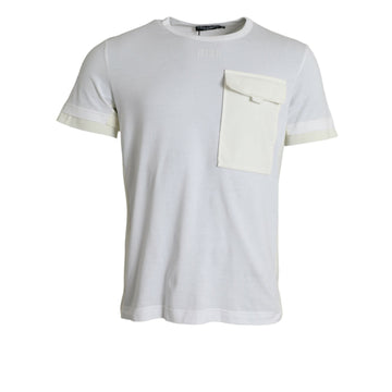Dolce & Gabbana White Cotton Pocket Short Sleeves T-shirt