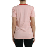 Dolce & Gabbana Pink Sacred Heart Cotton Crew Neck T-shirt