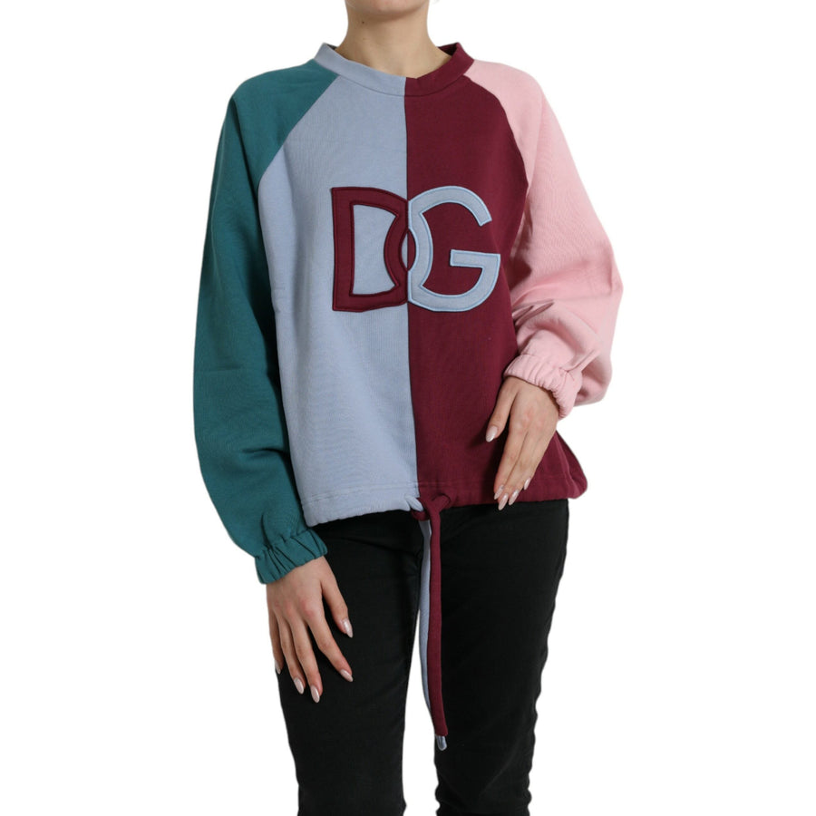 Dolce & Gabbana Multicolor Cotton Crewneck Pullover Sweater