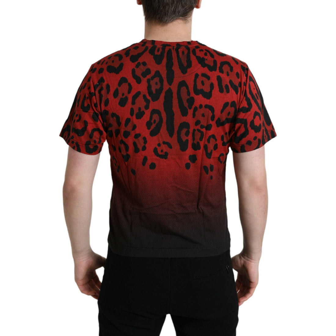 Dolce & Gabbana Red Leopard Cotton Short Sleeves T-shirt