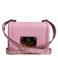 Dolce & Gabbana Baby Pink LOLA Leather Studded Crossbody Strap Bag