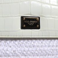 Dolce & Gabbana White Rafia Leather SICILY Crossbody Bag