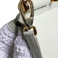 Dolce & Gabbana White Rafia Leather SICILY Crossbody Bag