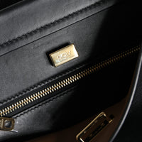 Dolce & Gabbana Black Leather SICILY Top Handle Crossbody Bag