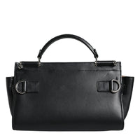 Dolce & Gabbana Black Leather SICILY Top Handle Crossbody Bag