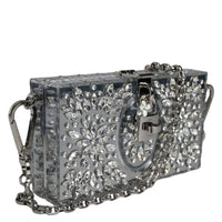 Dolce & Gabbana Silver Plexiglass Clutch Mini Evening Purse Bag