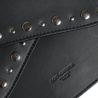 Dolce & Gabbana Black Small Leather Studded Shoulder Crossbody Bag