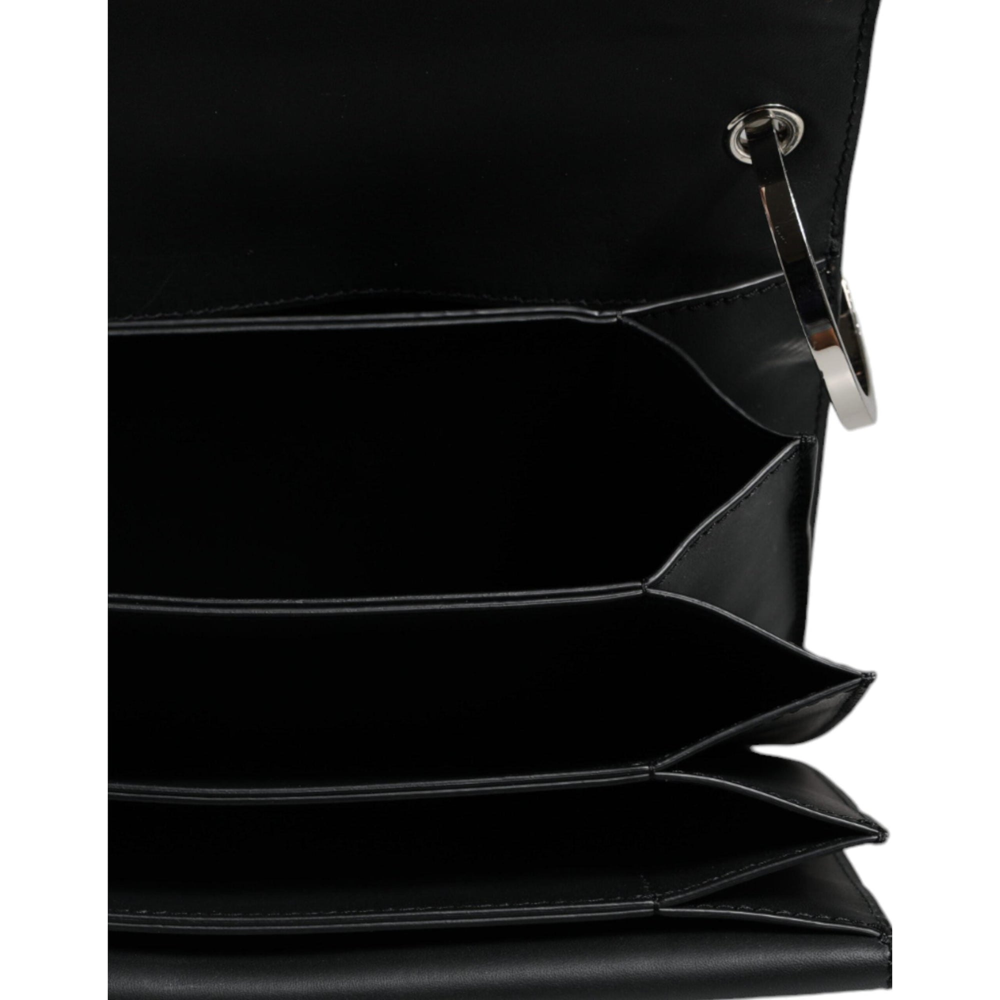 Dolce &amp; Gabbana Black Small Leather Studded Shoulder Crossbody Bag