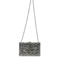 Dolce & Gabbana Silver Sequined Clutch Evening Crossbody Bag