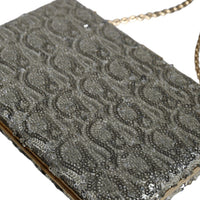 Dolce & Gabbana Silver Sequined Clutch Evening Crossbody Bag