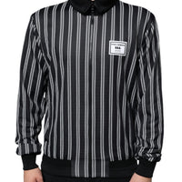 Dolce & Gabbana Black White Stripes Full Zip DNA Milano Men Sweater