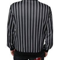 Dolce & Gabbana Black White Stripes Full Zip DNA Milano Men Sweater