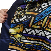 Dolce & Gabbana Blue Heraldic Patch Stripe King Bee Sweater