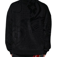 Dolce & Gabbana Black Printed Crew Neck Sweatshirt Sweater