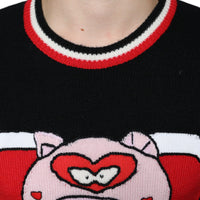 Dolce & Gabbana Black Cashmere Pig of the Year Pullover Sweater