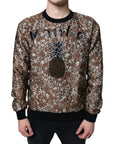 Dolce & Gabbana Brown Jacquard Mambo Pineapple Pullover Sweater