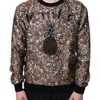 Dolce & Gabbana Brown Jacquard Mambo Pineapple Pullover Sweater