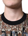 Dolce & Gabbana Brown Jacquard Mambo Pineapple Pullover Sweater