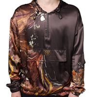 Dolce & Gabbana Brown Tie Dye Hooded Sweatshirt Sweater