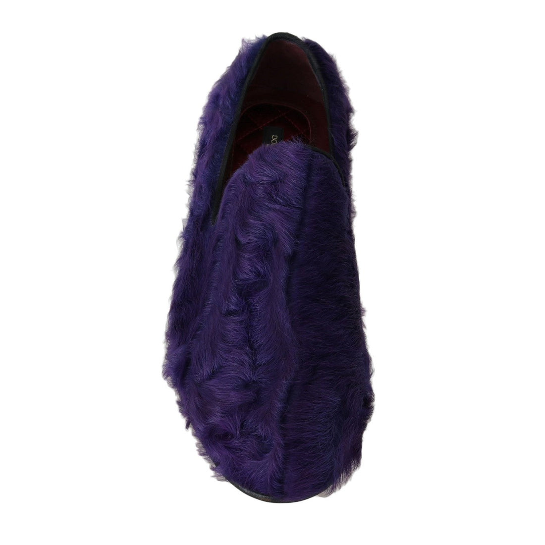 Dolce & Gabbana Plush Purple Sheep Fur Loafers