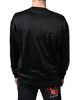 Dolce & Gabbana Black Polyester Pullover Sweatshirt Sweater