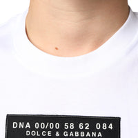 Dolce & Gabbana White Cotton DG Applique Casual T-shirt