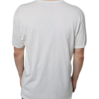 Dolce & Gabbana White Logo Embossed Cotton Crewneck T-shirt