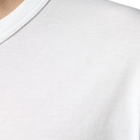 Dolce & Gabbana White Logo Embossed Cotton Crewneck T-shirt