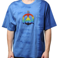 Dolce & Gabbana Blue Tie-Dye Peace Sign Cotton T-shirt