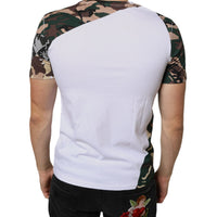 Dolce & Gabbana White Camouflage Stars Crew Neck T-shirt