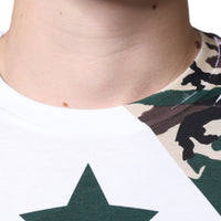 Dolce & Gabbana White Camouflage Stars Crew Neck T-shirt