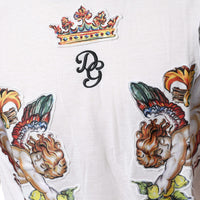 Dolce & Gabbana White Angel Crown Print Crew Neck T-shirt