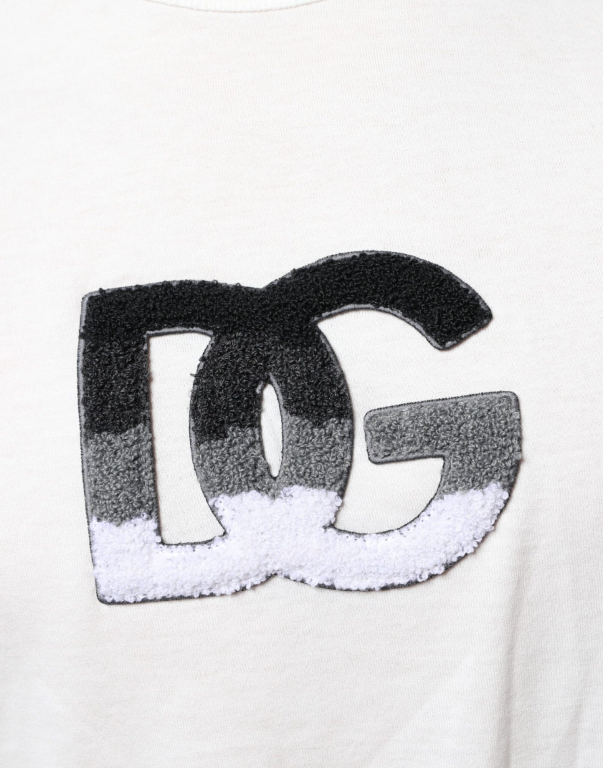 Dolce &amp; Gabbana White Cotton DG Logo Print T-shirt