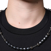 Dolce & Gabbana Black Polyester Necklace Embellished T-shirt