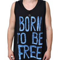 Dolce & Gabbana Black Cotton Born To Be Free Sleeveless T-shirt