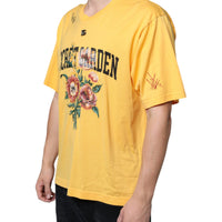 Dolce & Gabbana Yellow Secret Graden Floral Cotton Crew Neck T-shirt