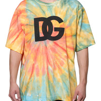 Dolce & Gabbana Multicolor Tie-Dye Logo Cotton T-shirt