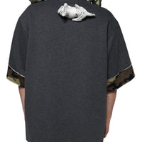 Dolce & Gabbana Gray Camouflage Animal Stuff Cotton T-shirt